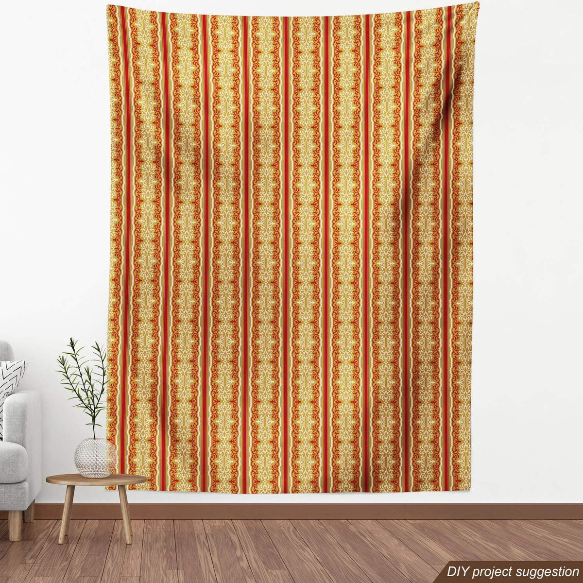 Orient Fabric by The Yard, Ruby Pale Coffee Cream Decorative Fabric M58694
