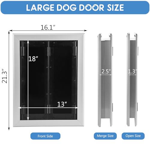 Weatherproof Aluminum Pet Door with Double Panels X994