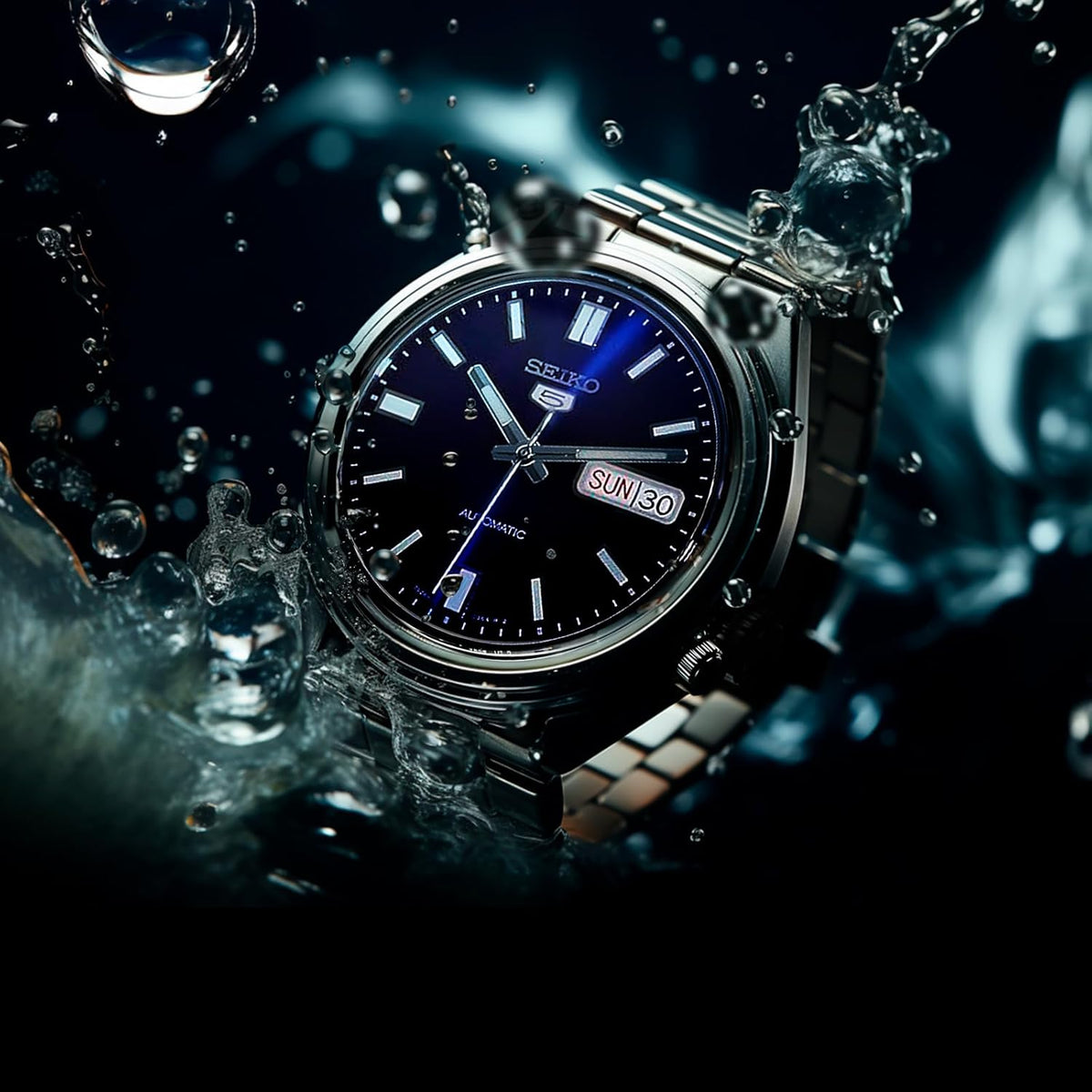 Automatic Watch with Blue Dial, Stainless Steel Case & Bracelet K15238
