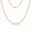 925 Sterling Silver 2mm Gold Plated Rope Chain Necklace 16 Inch U852967