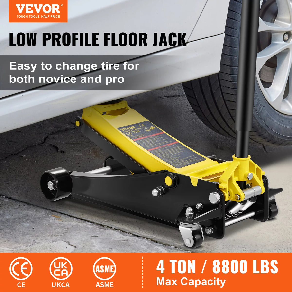 4 Ton Heavy Duty Steel Floor Jack Y219914