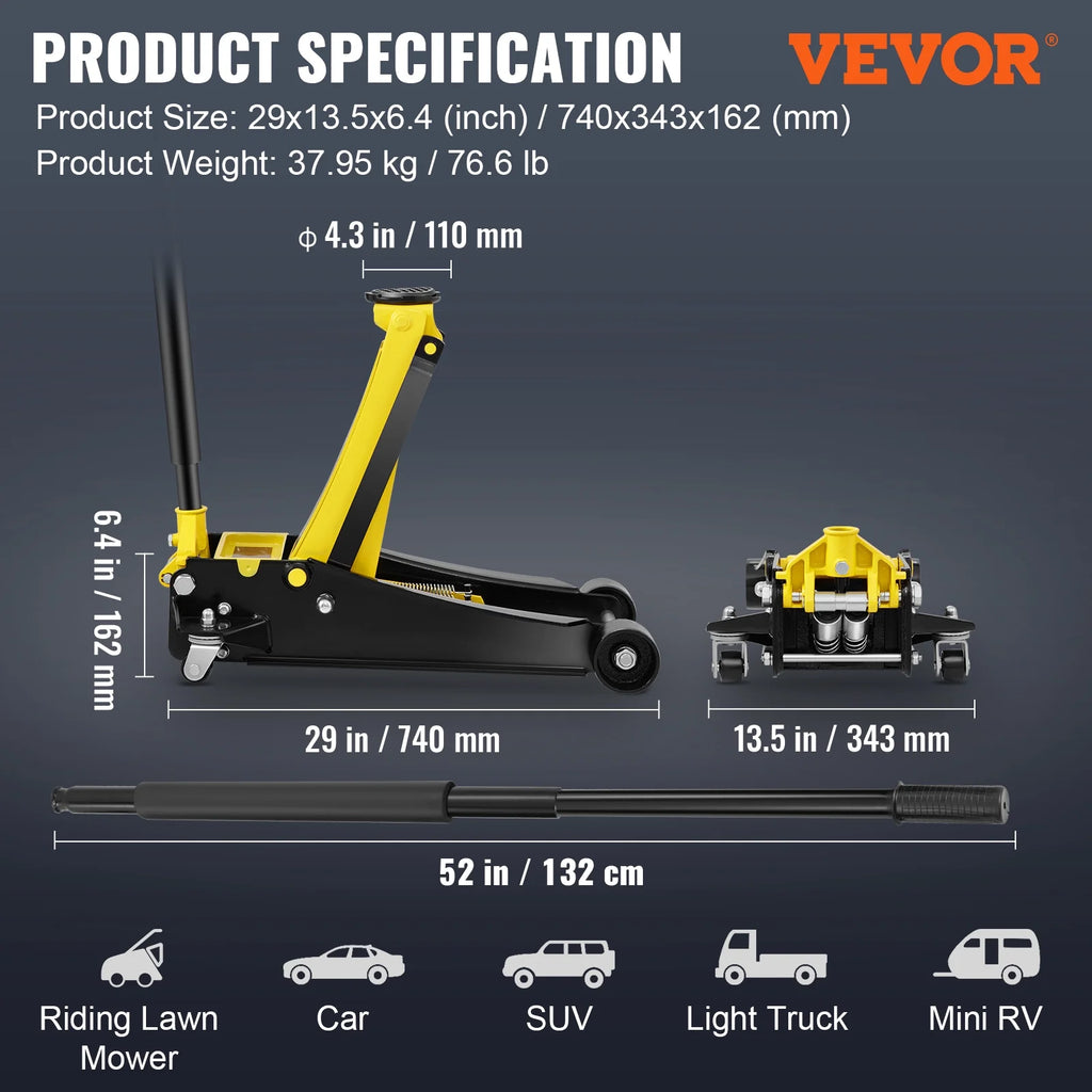 4 Ton Heavy Duty Steel Floor Jack Y219914