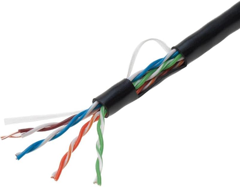 Black Solid 24AWG Cat5e Bulk Network Cable UTP J625398