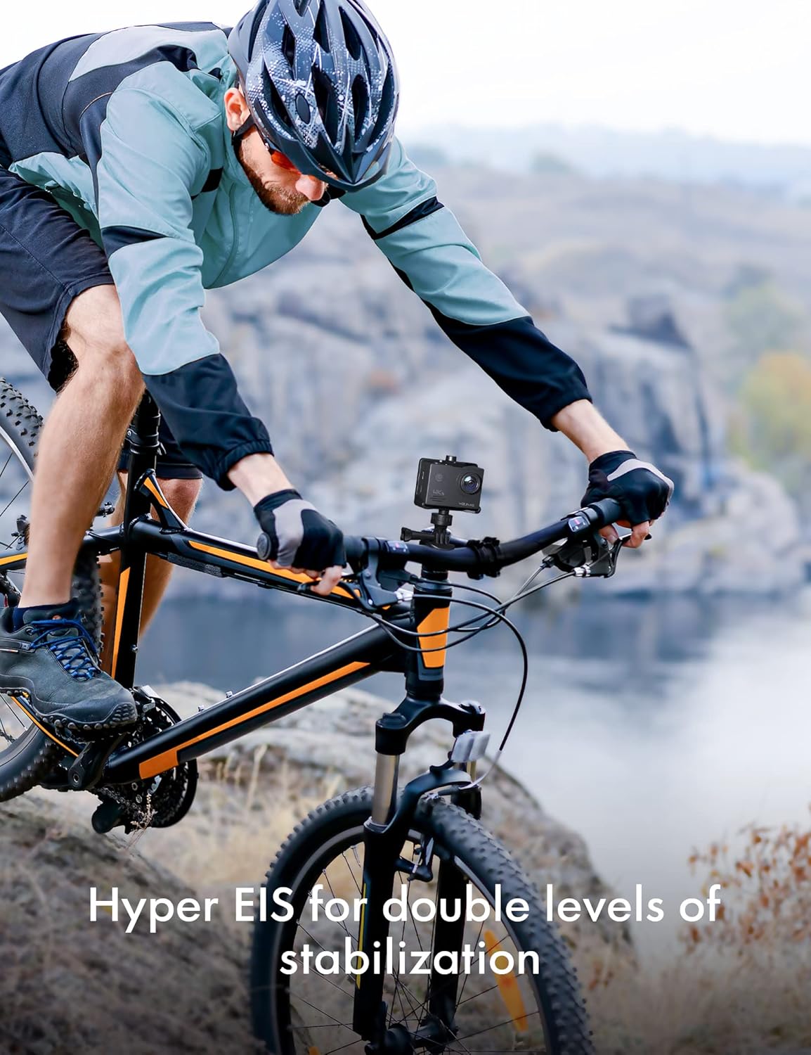 4K 30FPS 20MP Waterproof Action Camera with Remote Control, 2x1050mAh Batteries and Mount Accessories Kit E672800