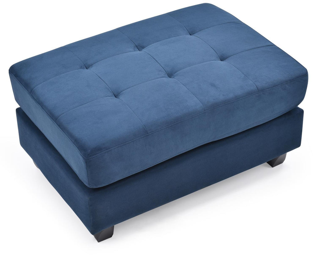 Navy Blue Microsuede Ottoman N849289