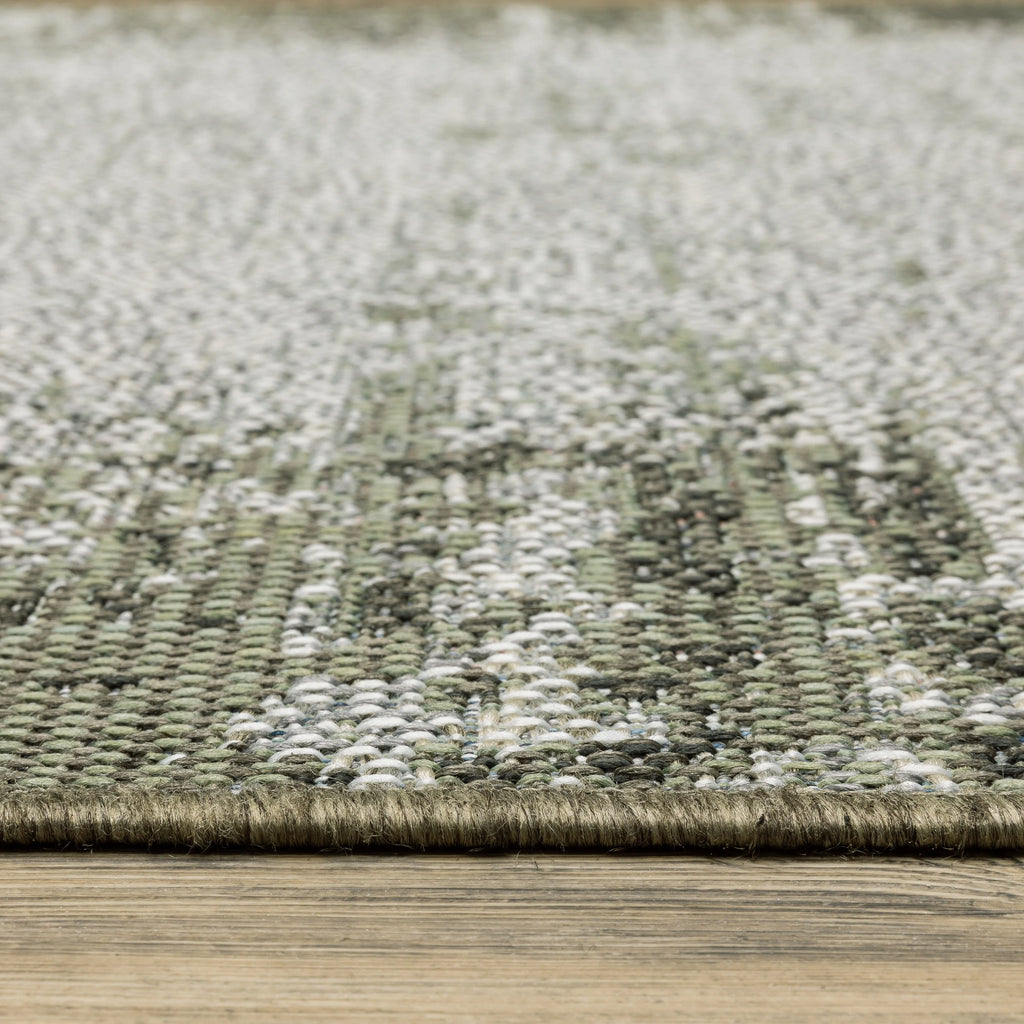 Green Ivory Indoor Outdoor Area Rug 6'7" x 9'2" P5644