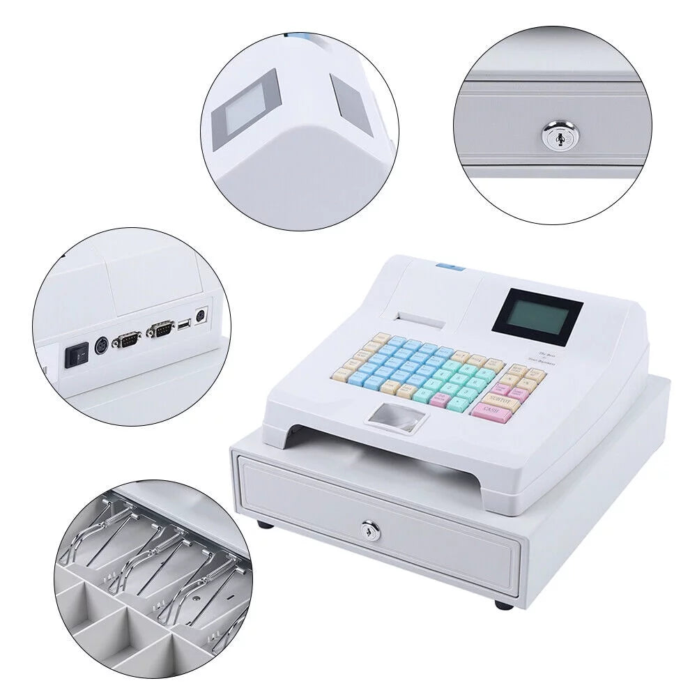 LED Electronic Cash Register 48 Keys with Cash Drawer S7263