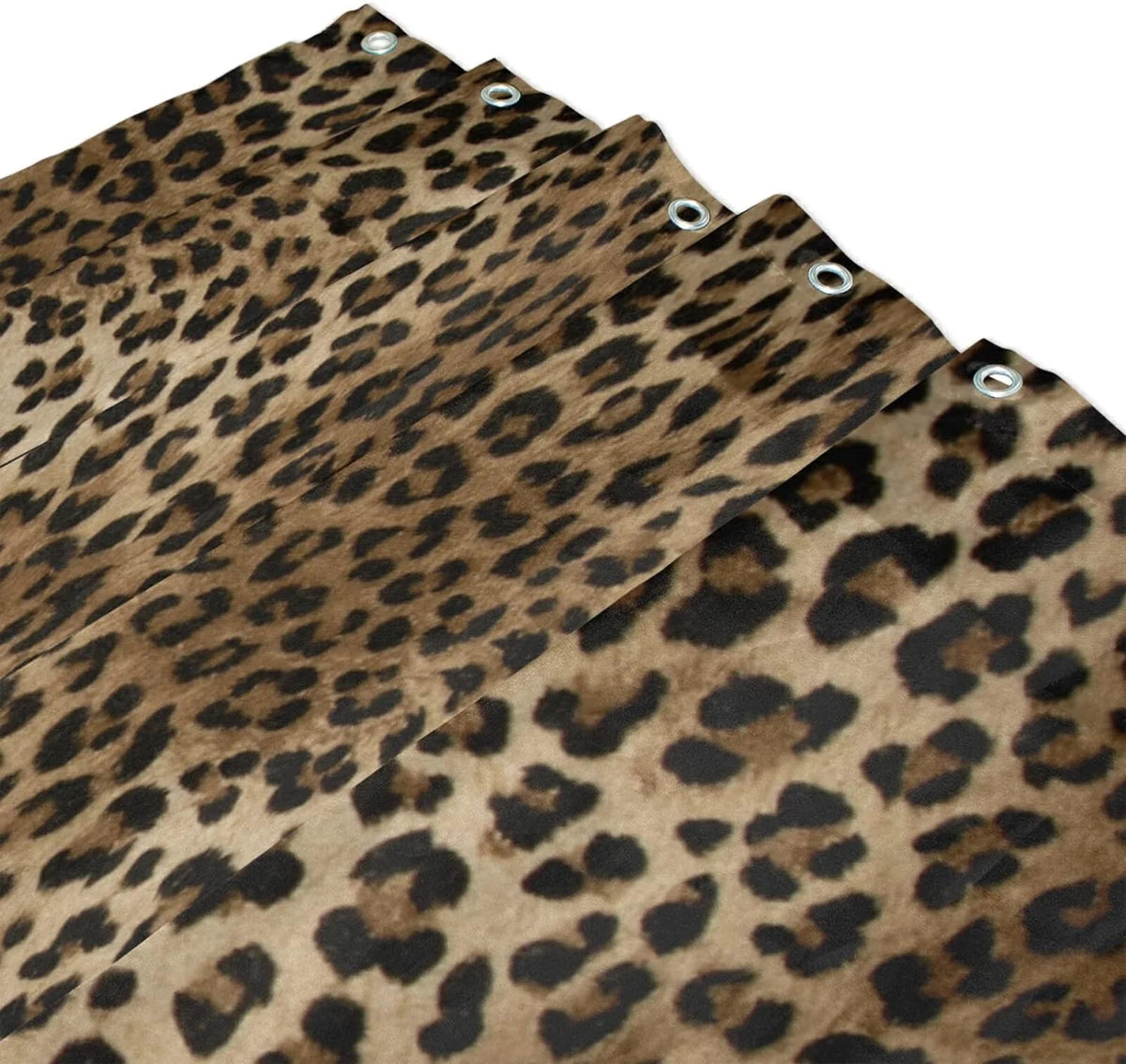 Animal Tiger Print Waterproof Polyester Shower Curtain Set with Hooks, 66 X 72 Inches C342543