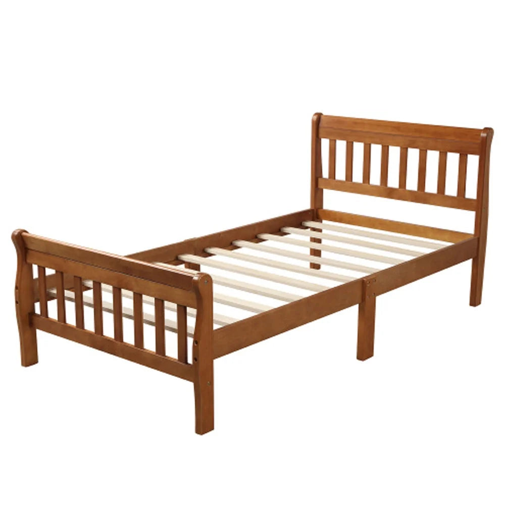 Wood Platform Bed with Headboard and Footboard V9334