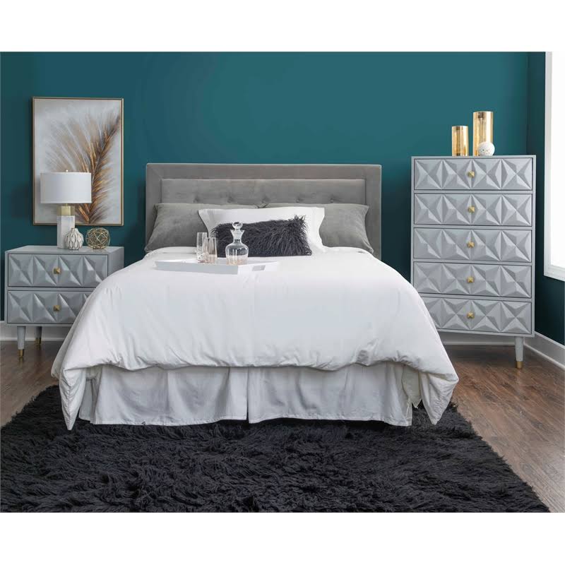 Gray Wood Five Drawer Chest P7297
