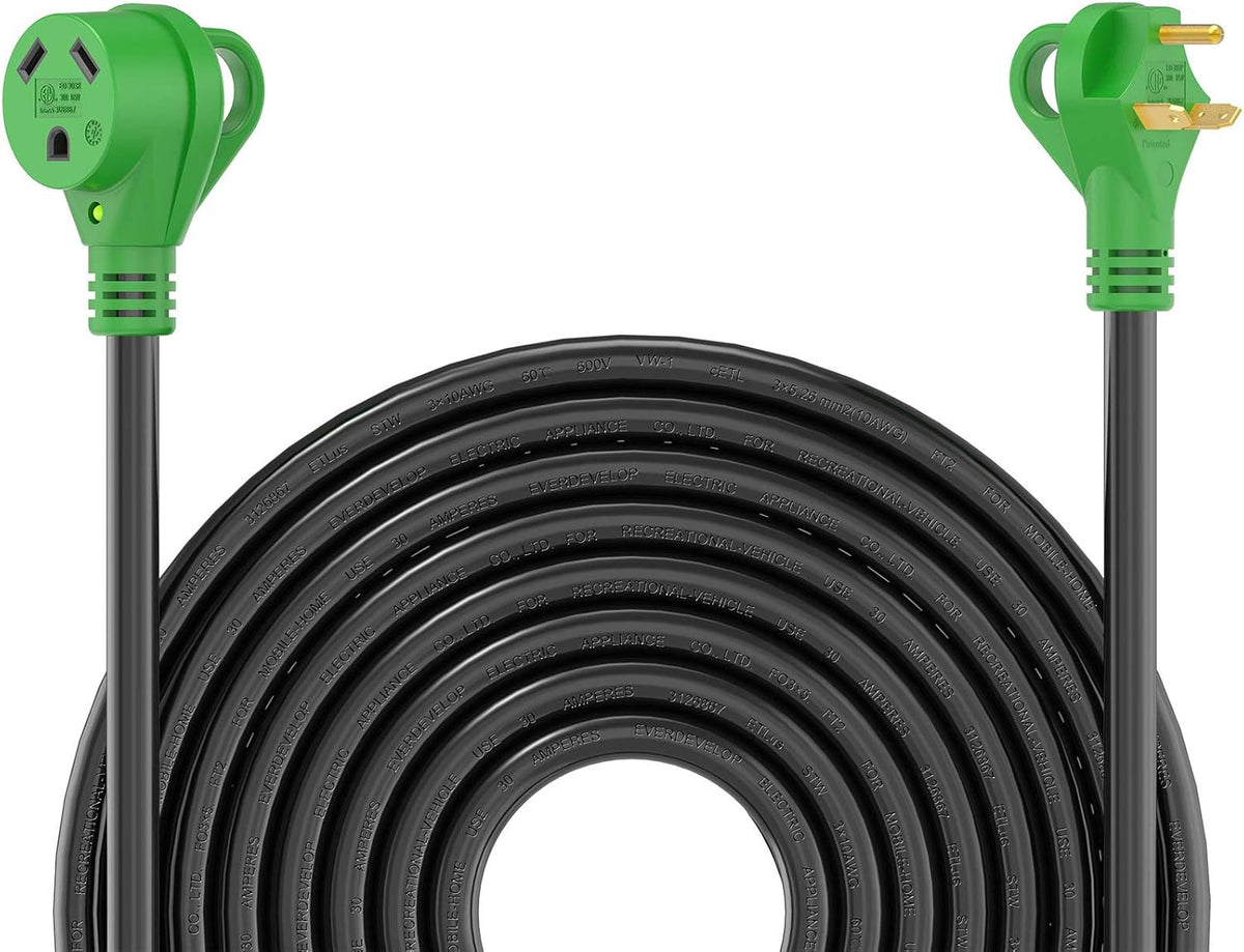 50 Amp 50 Feet Heavy Duty RV Power Extension Cord with LED Power Indicator and Cord Organizer F5831