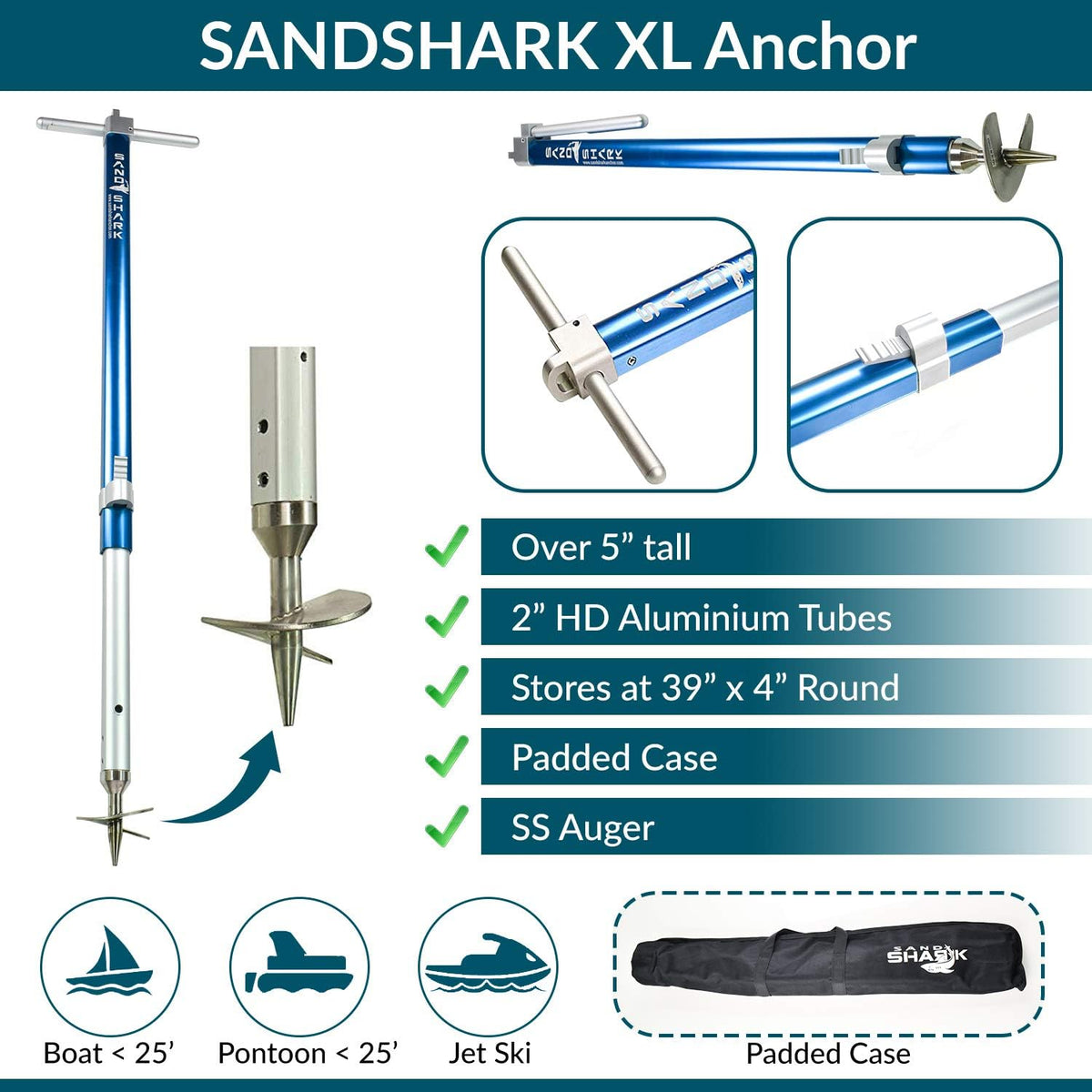 XL Boat Sand Anchor with Case C435