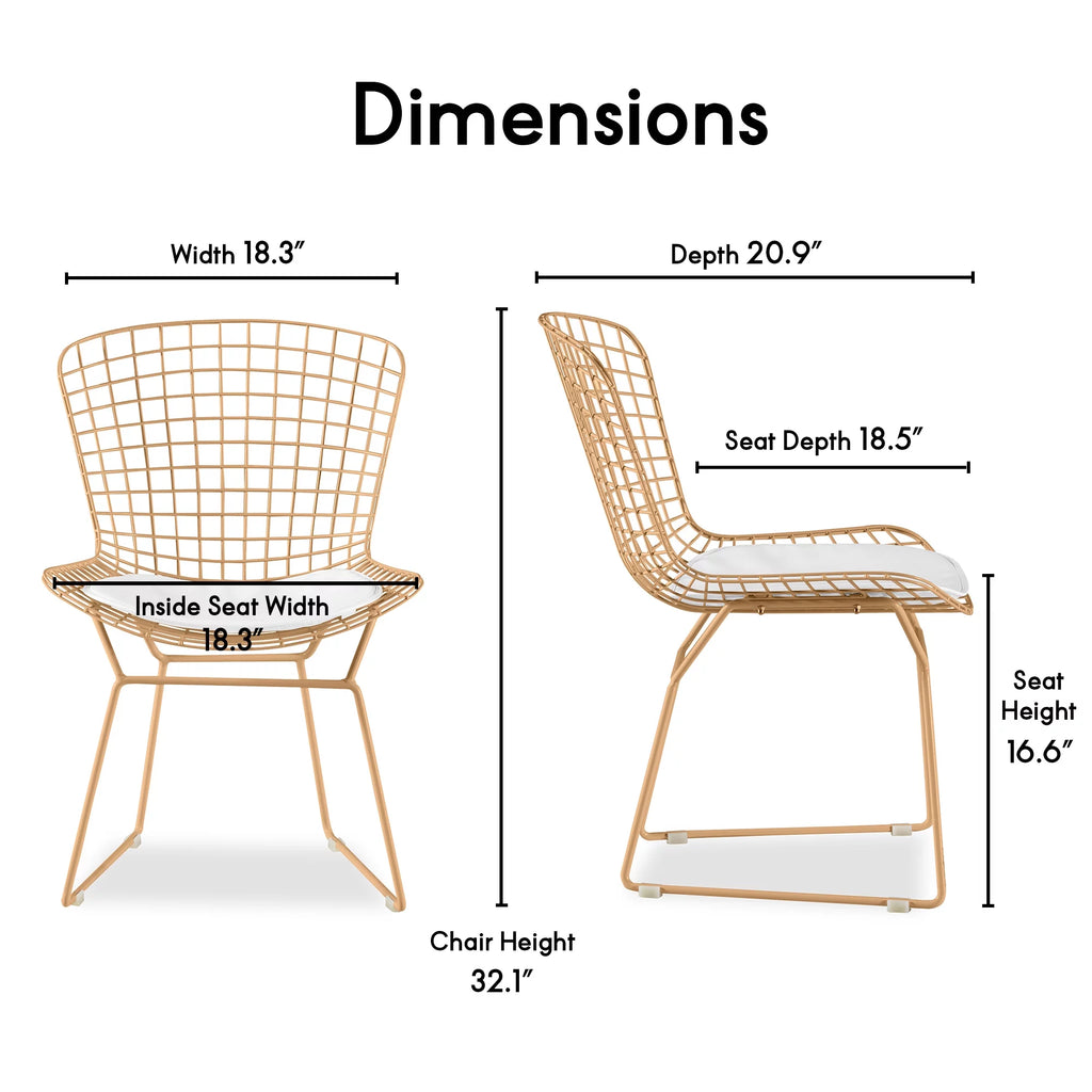 French Gold Wire Dining Side Chair Set of 2 S1087