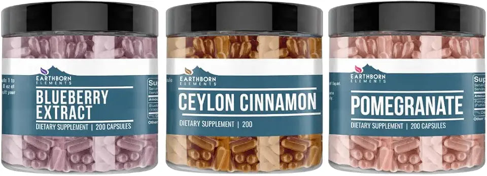 Pomegranate, Blueberry, & Ceylon Cinnamon 200 Capsules Each N5114