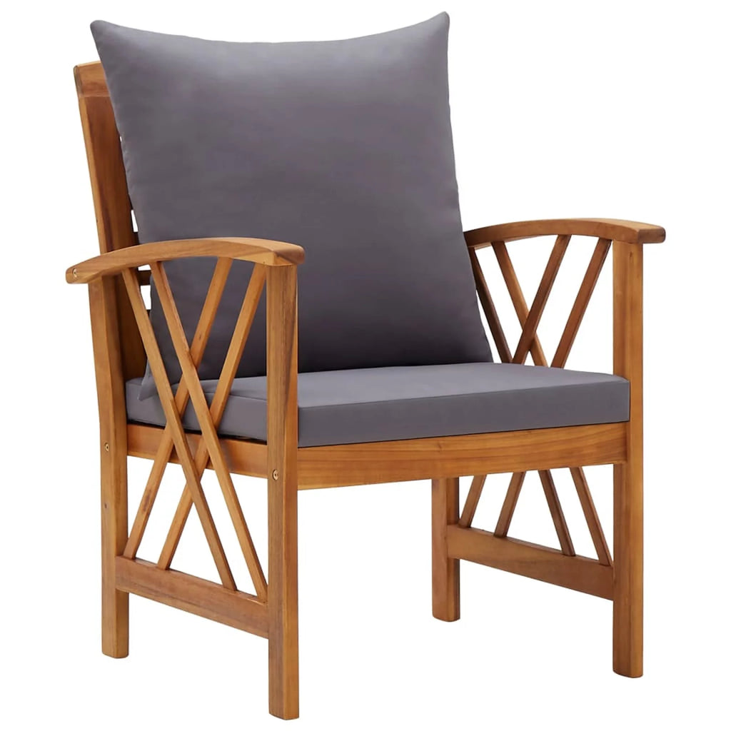 5 Piece Acacia Wood Garden Set with Cushions P53116