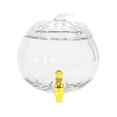 Clear Glass Pumpkin Drink Dispenser C102908