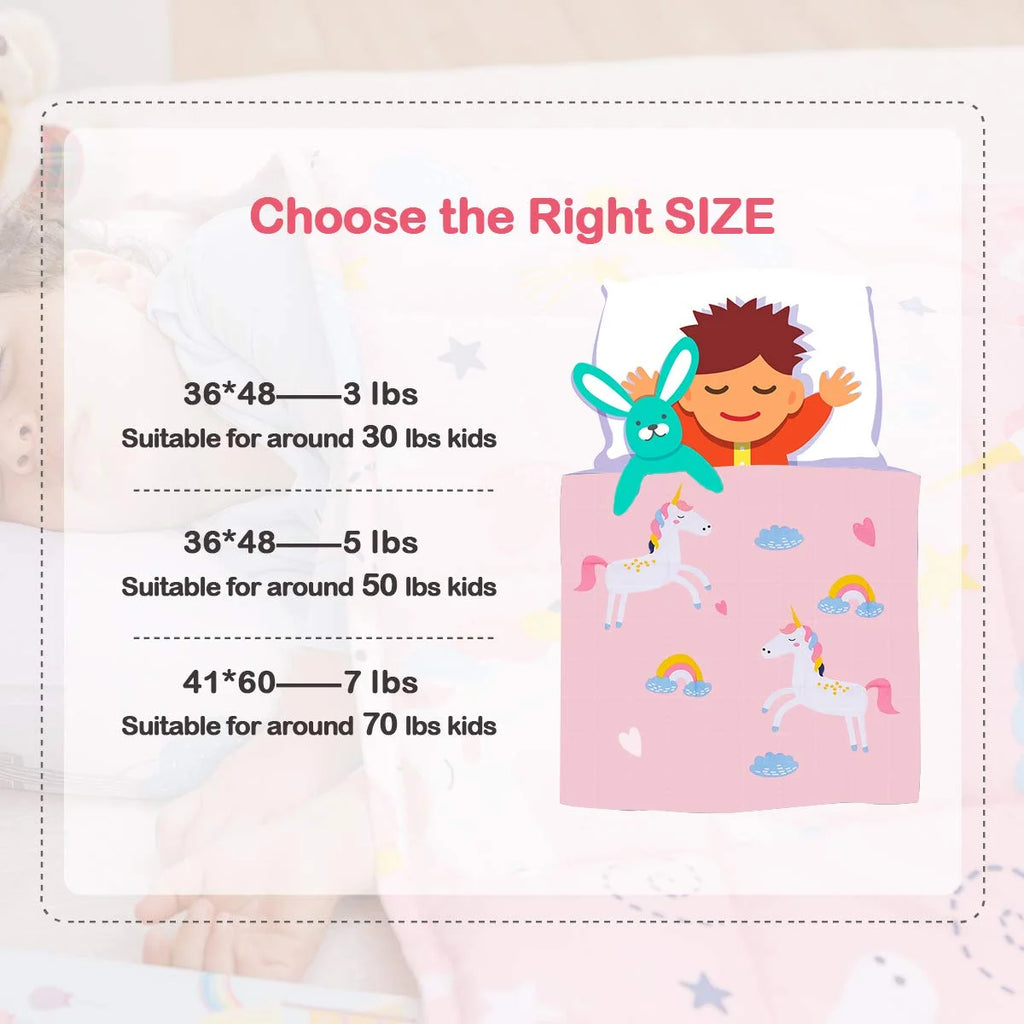 Pink Unicorn 100% Natural Cotton Weighted Blanket R96749