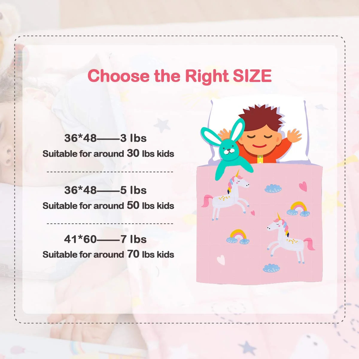 Pink Unicorn 100% Natural Cotton Weighted Blanket R96749