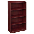 Mahogany Wood 4-Shelf Standard Bookcase with Adjustable Shelves C7144
