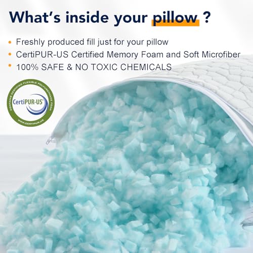 Shredded Memory Foam Cooling Pillows King Size 2 Pack O8209