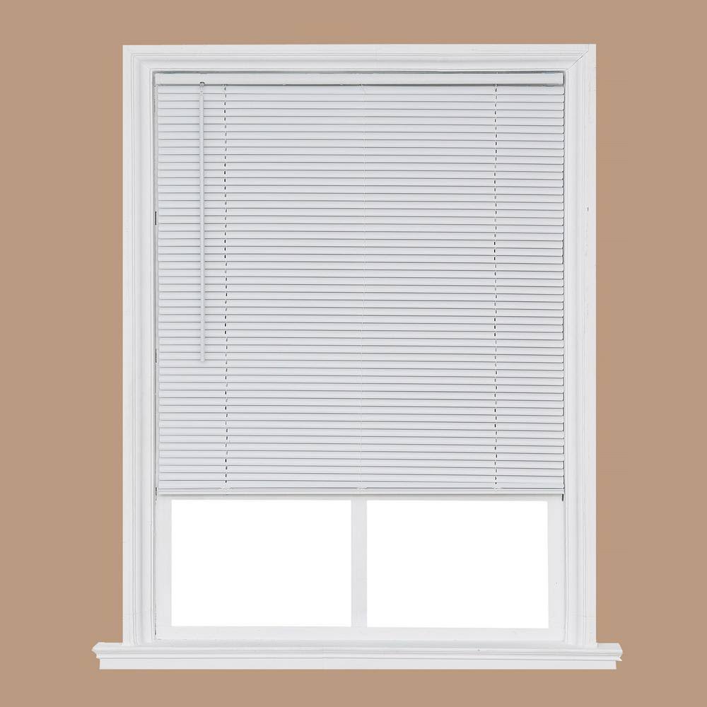 White Cordless Room Darkening Vinyl Mini Blind 59 in. W x 64 in. L P57849