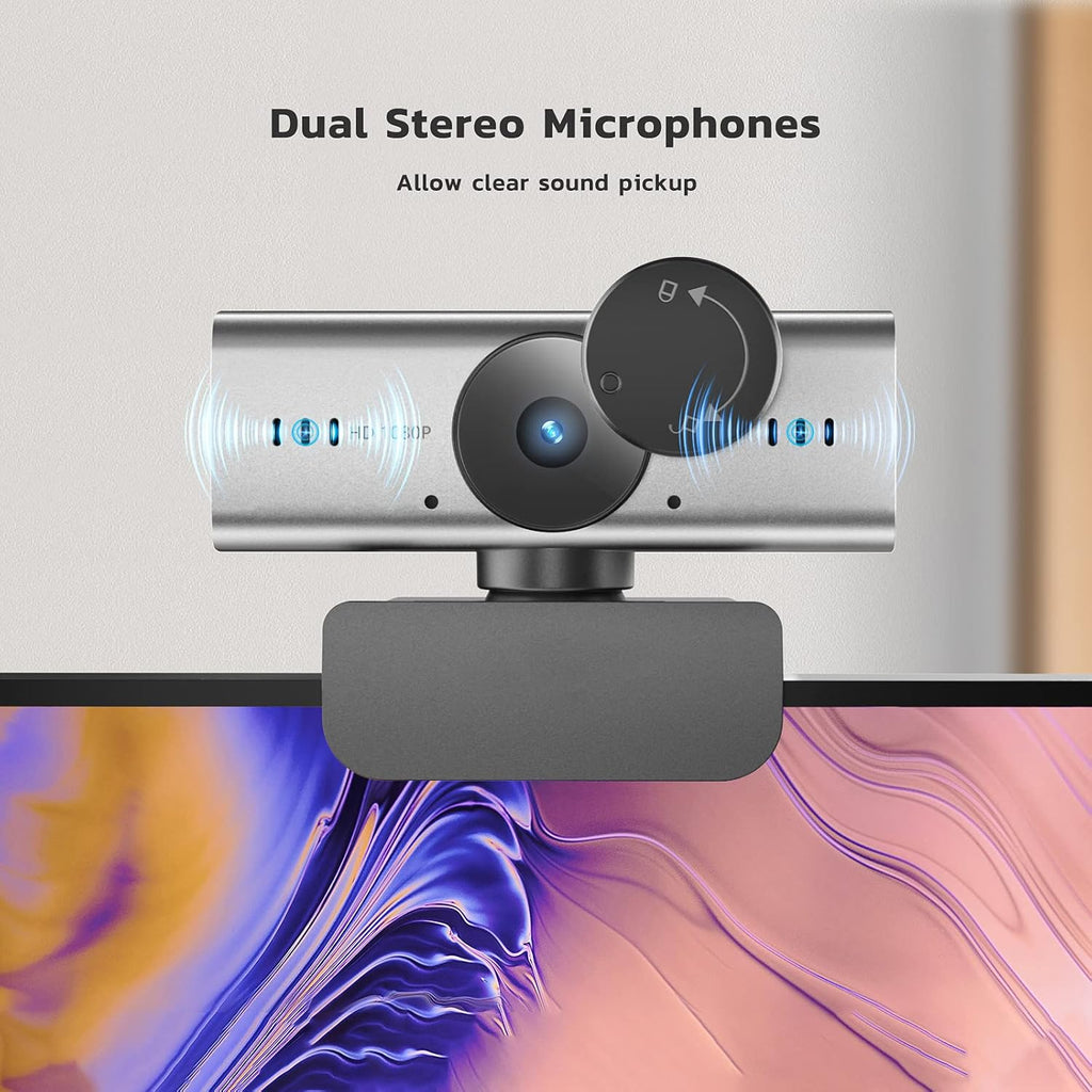 1080P Webcam with Microphone and Privacy Cover, USB Camera, Pack of 2 W479258