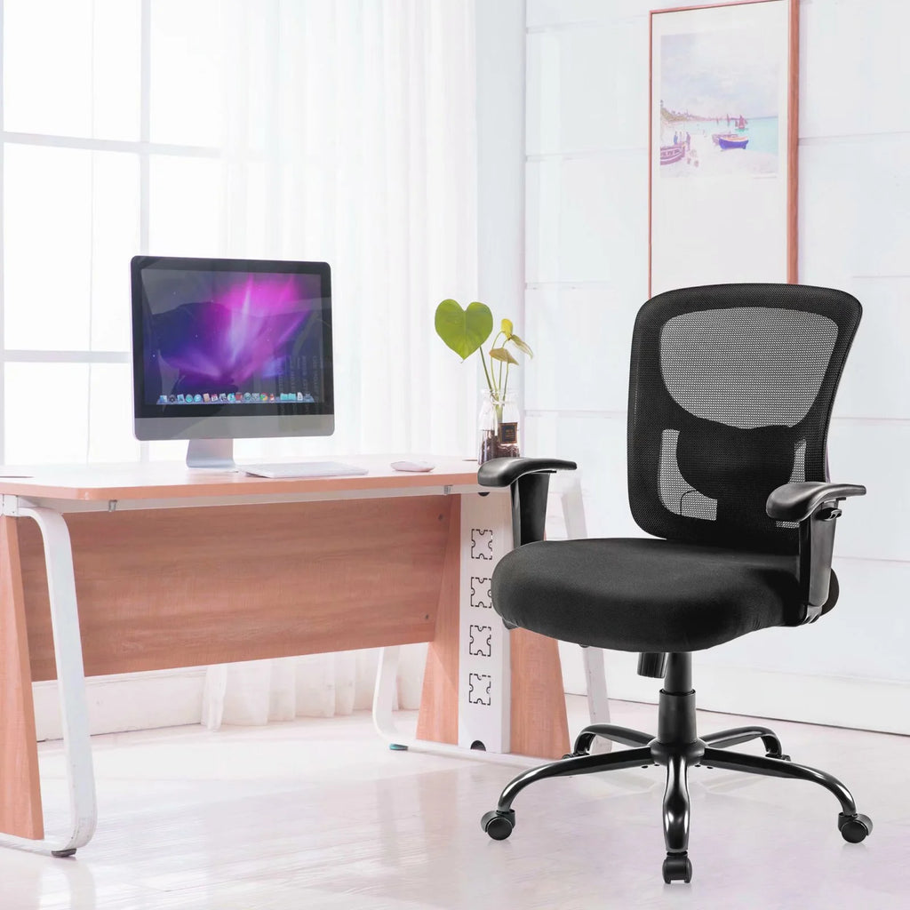 Black Ergonomic Mesh Office Chair with Arms H970781