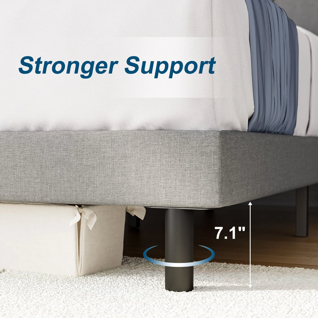 Queen Size Fabric Upholstered Platform Bed Frame I288575