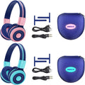 2 Pack Bluetooth On-Ear Headphone with Mic and EVA Case (Mint+Grey) Z96991