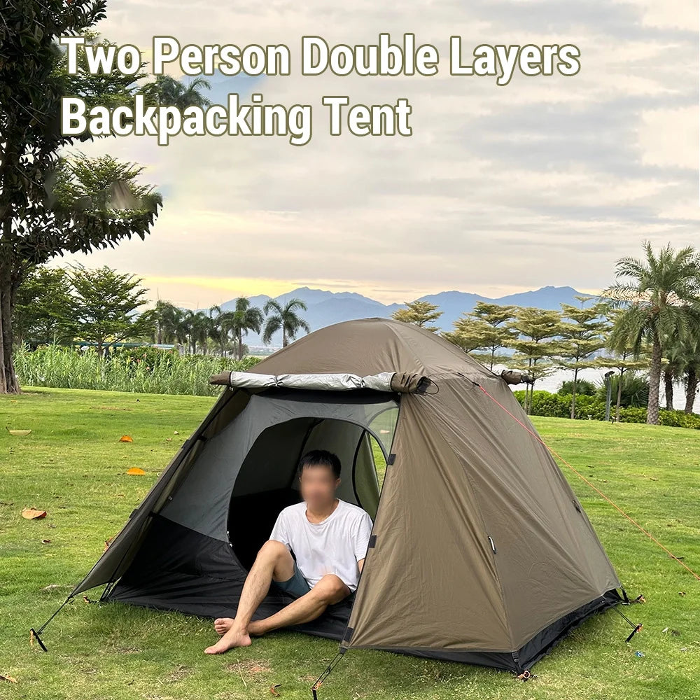 Double Layers Waterproof Windproof Tent for Two People B184