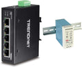5-Port Hardened Industrial Gigabit DIN-Rail Switch, 10 Gbps Switching Capacity, IP30 Rated Network Switch, Black, 60 W Single Output Industrial DIN-Rail Power Supply G176