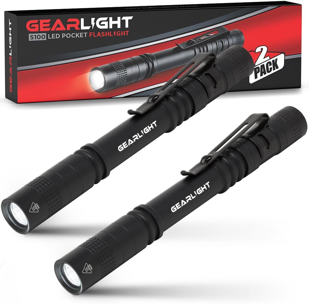 2 Small LED Pocket Flashlights with Clip L296346