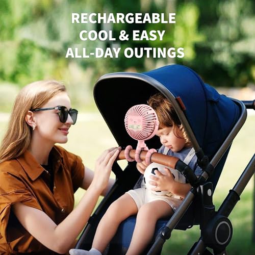 Battery Operated Stroller Fan Clip On Fan 3 Speeds Black X357157