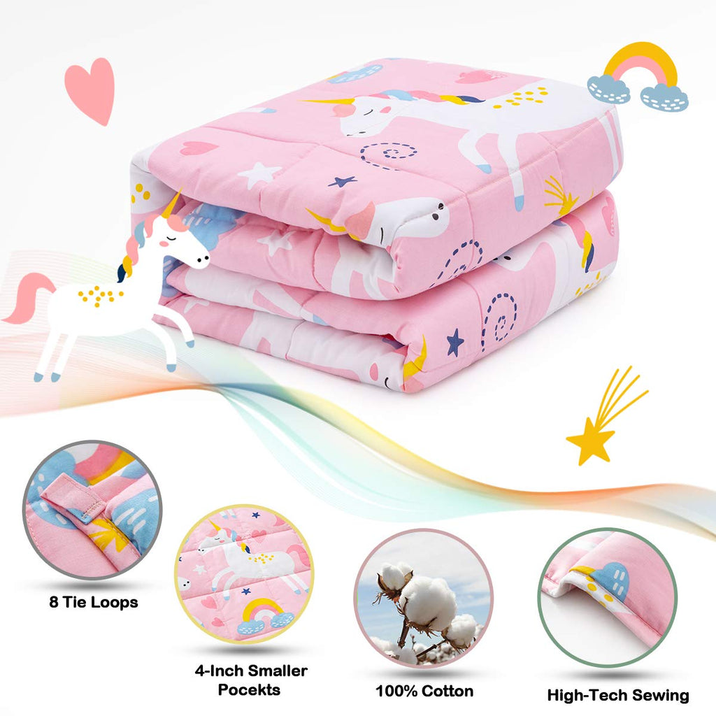 Pink Unicorn 100% Natural Cotton Weighted Blanket R96749