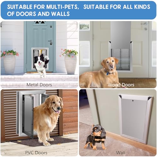 Weatherproof Aluminum Pet Door with Double Panels X994