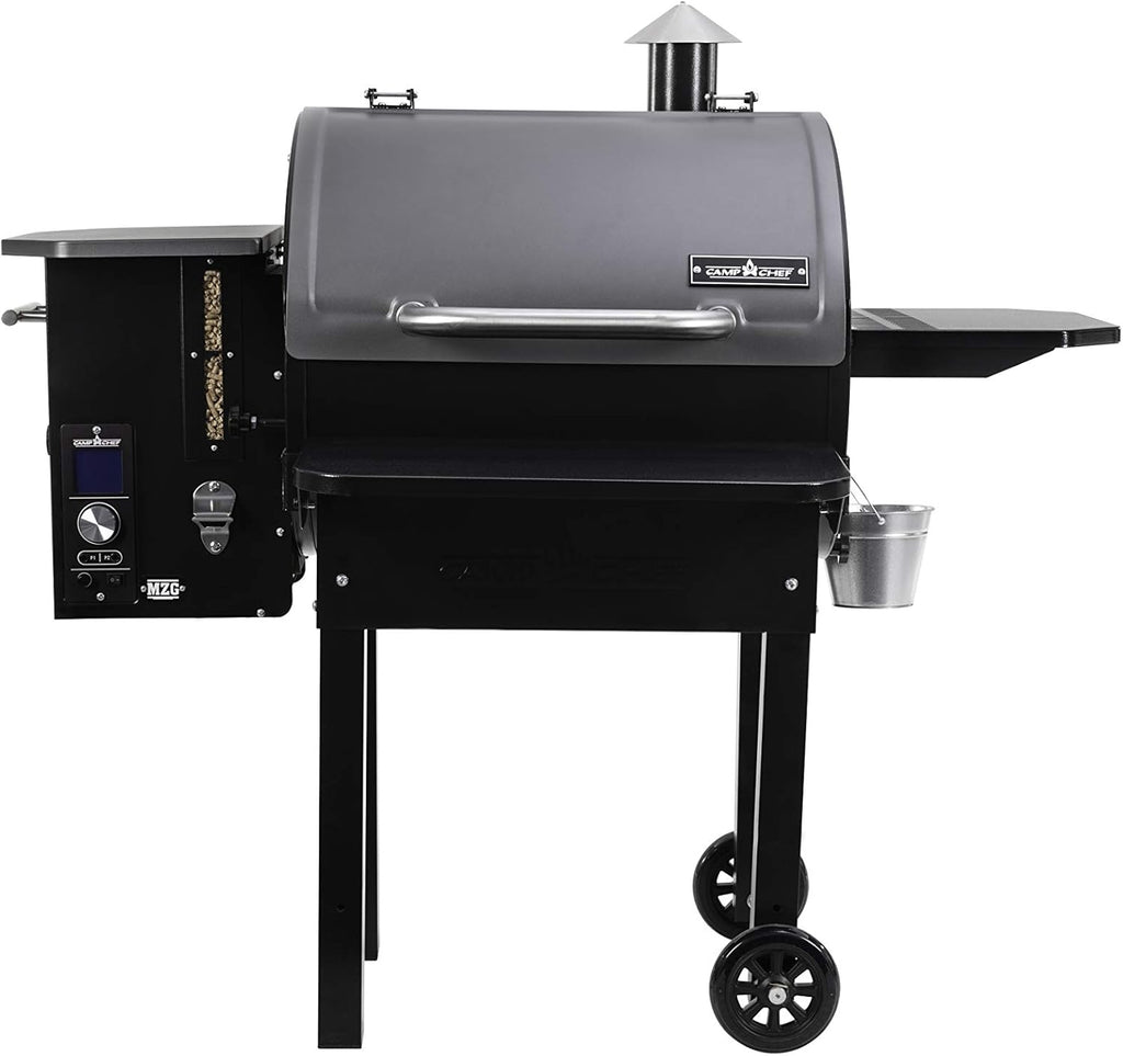 Black Wood Pellet Grill with Fold Down Front Shelf B1173