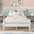 White Full Size Platform Bed Frame with Headboard and Footboard T14577