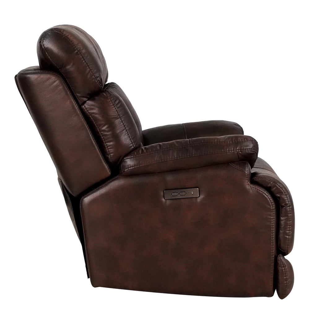 Chocolate Brown Leather Power Recliner with Power Headrest X976382