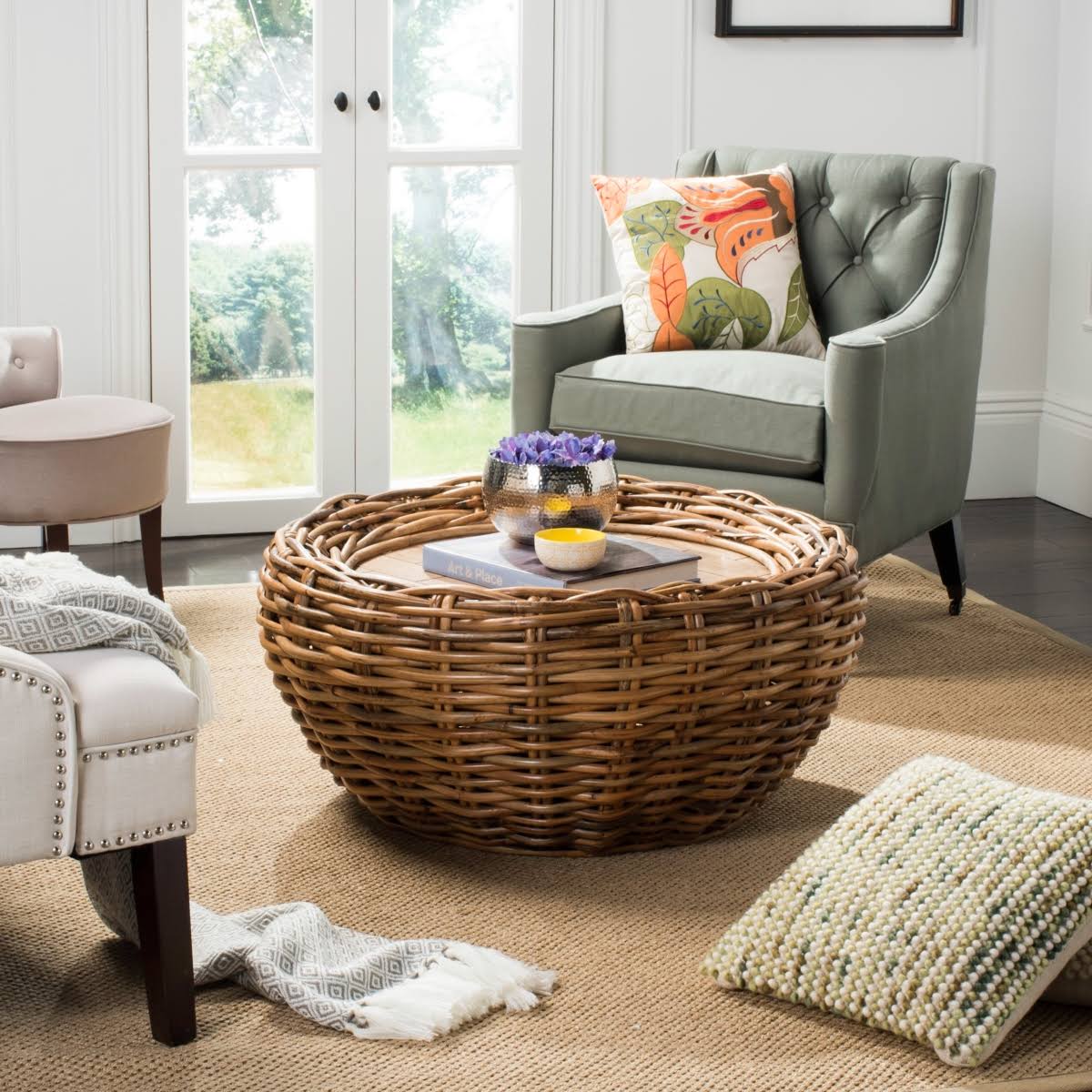 Grey Wood Top Coffee Table P585