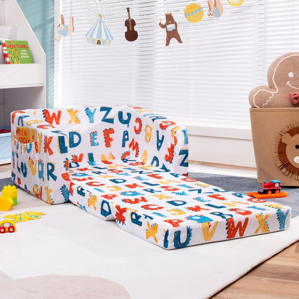 2 in 1 Kids Convertible Sofa Chair Lounger Q936