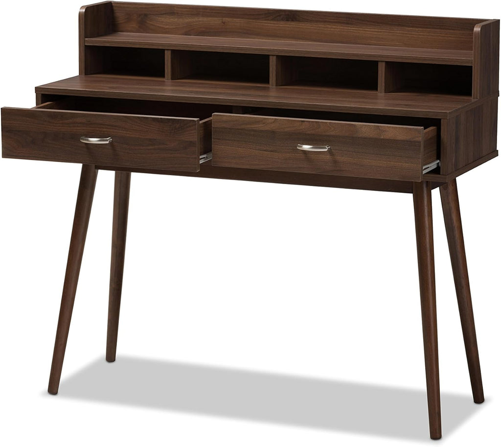 Walnut Brown 2-Drawer Desk B465