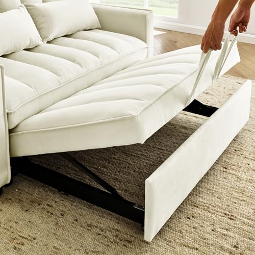 Black Velvet Convertible Sleeper Sofa Bed Z899488