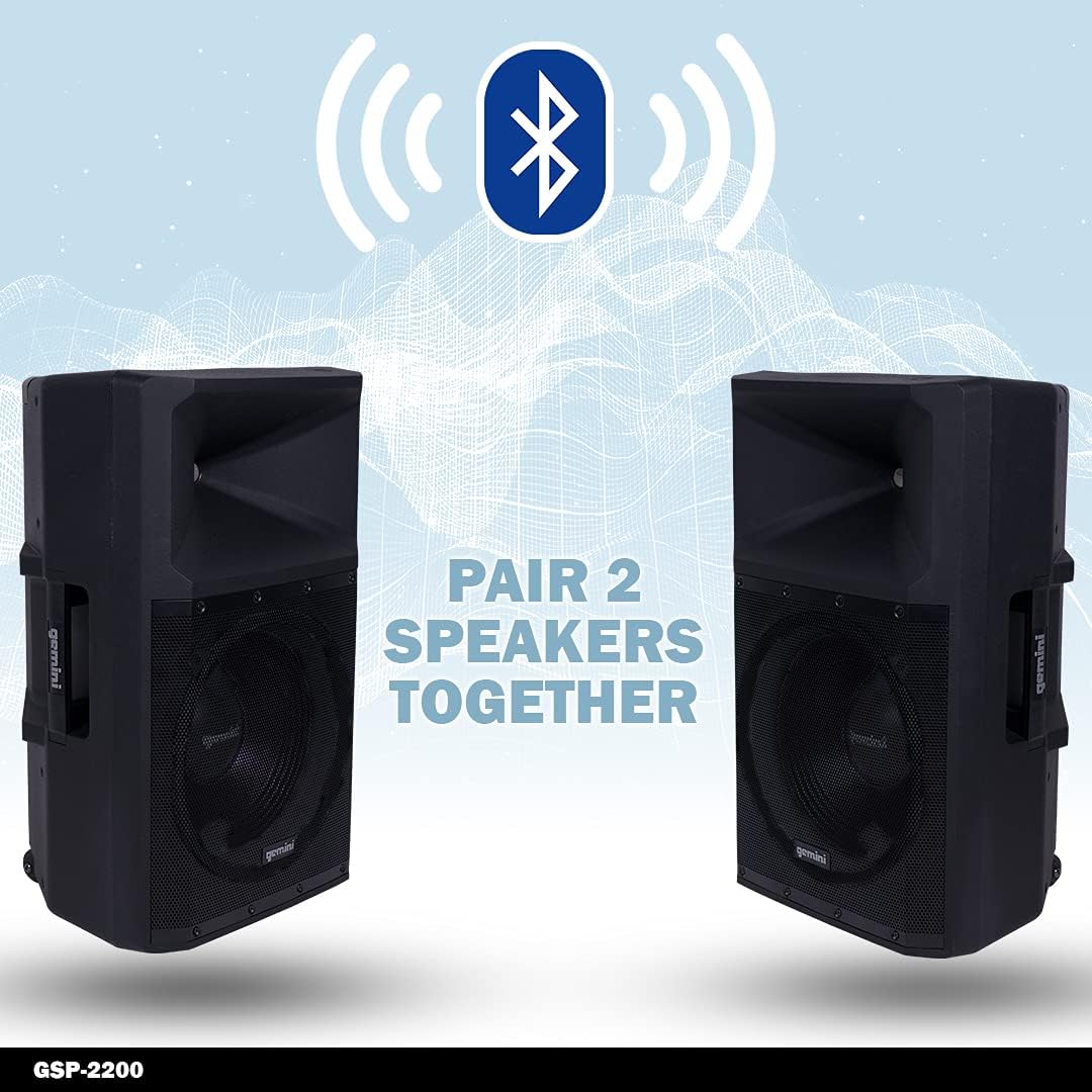2200W 15 Inch Woofer Bluetooth Trolley Speaker with Media Player, FM Radio, USB, SD Card J846935
