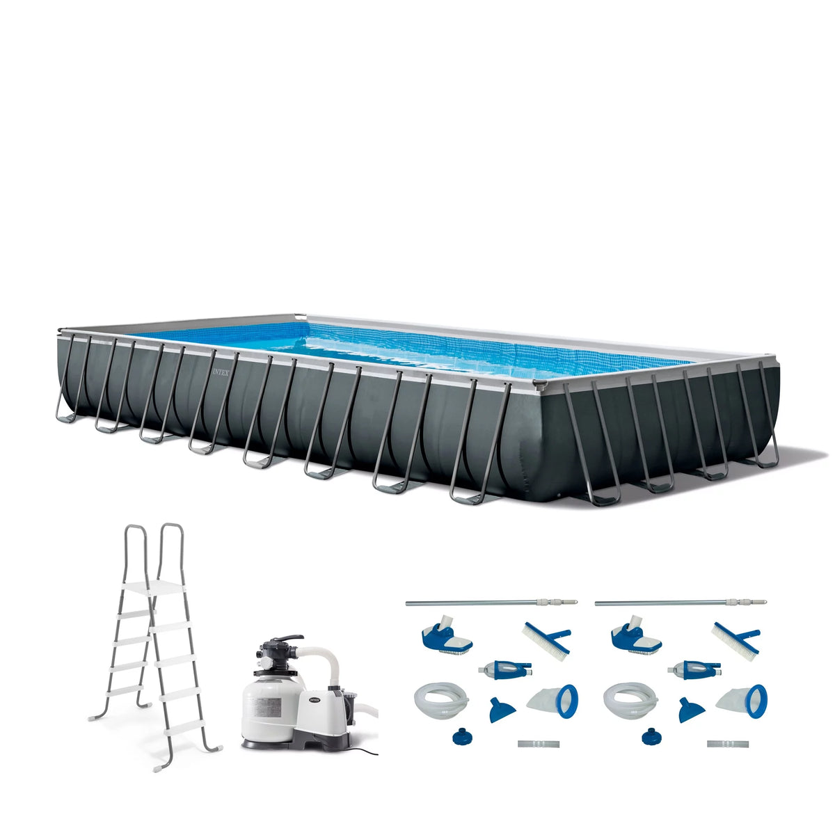 32' x 16' x 52 Rectangular Above Ground Pool Set with Filter Pump V3725