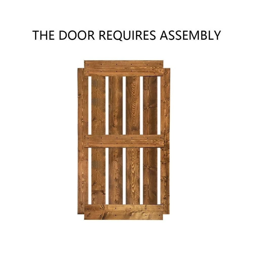 Stained Wooden Sliding Barn Door with Hardware Kit (Ocean Blue - 36 x 84) A1402