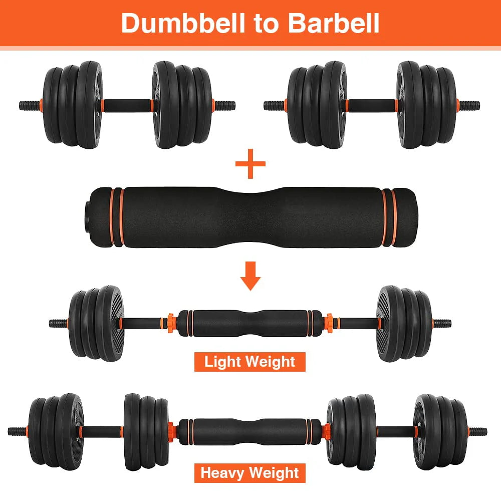 55lb Adjustable Dumbbell, Barbell, and Kettlebell Set T507159