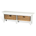White Mahogany Wood Short Bench I623117