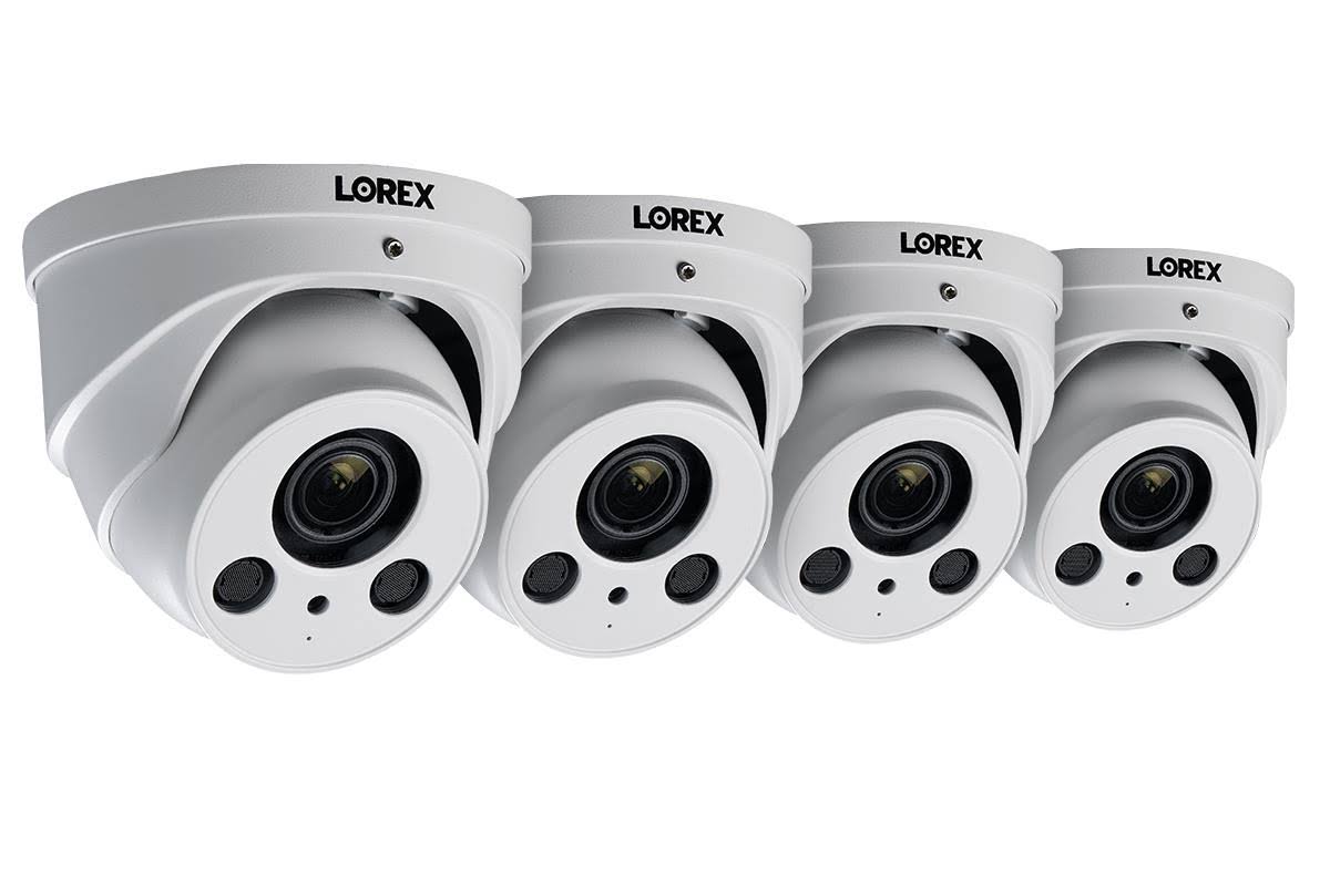 4K Motorized Zoom Lens IP Audio Dome Security Camera White 4-Pack G18792