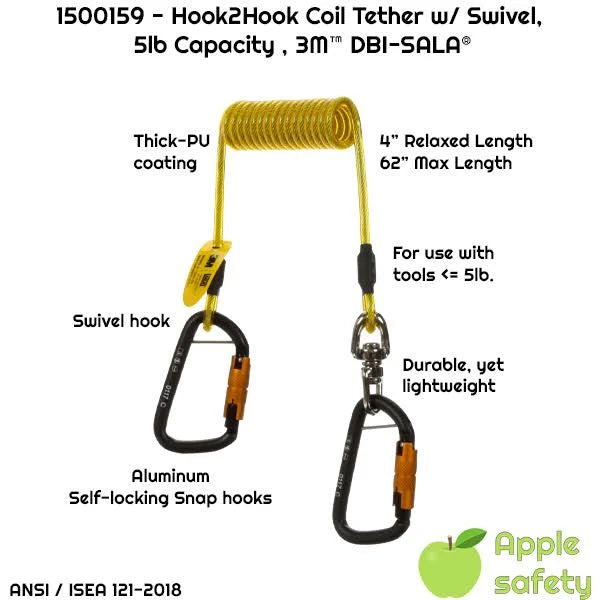 Hook2Hook Tether w/Swivel, 10 Pack, 62 in. Q52245