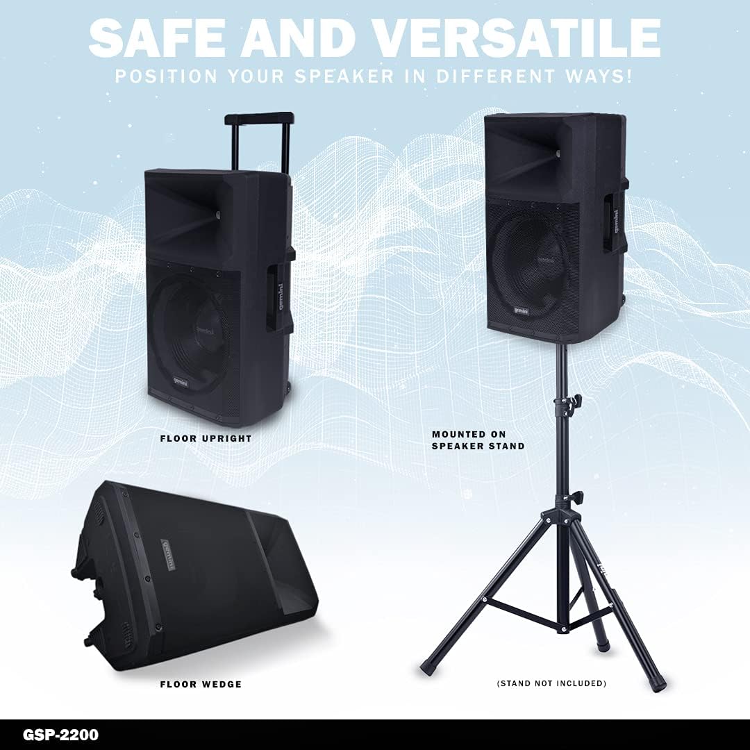 2200W 15 Inch Woofer Bluetooth Trolley Speaker with Media Player, FM Radio, USB, SD Card J846935